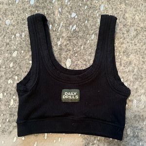 Daily Drills Hamilton Black Bra Ribbed XS